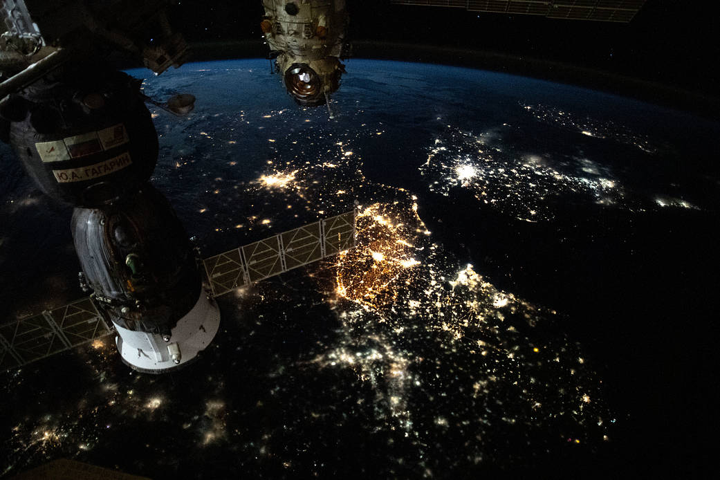 The prominent city lights of Europe