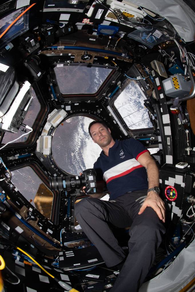 Astronaut Thomas Pesquet is pictured during Earth photography activities