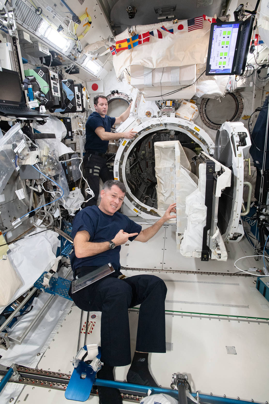 Astronauts Shane Kimbrough and Thomas Pesquet