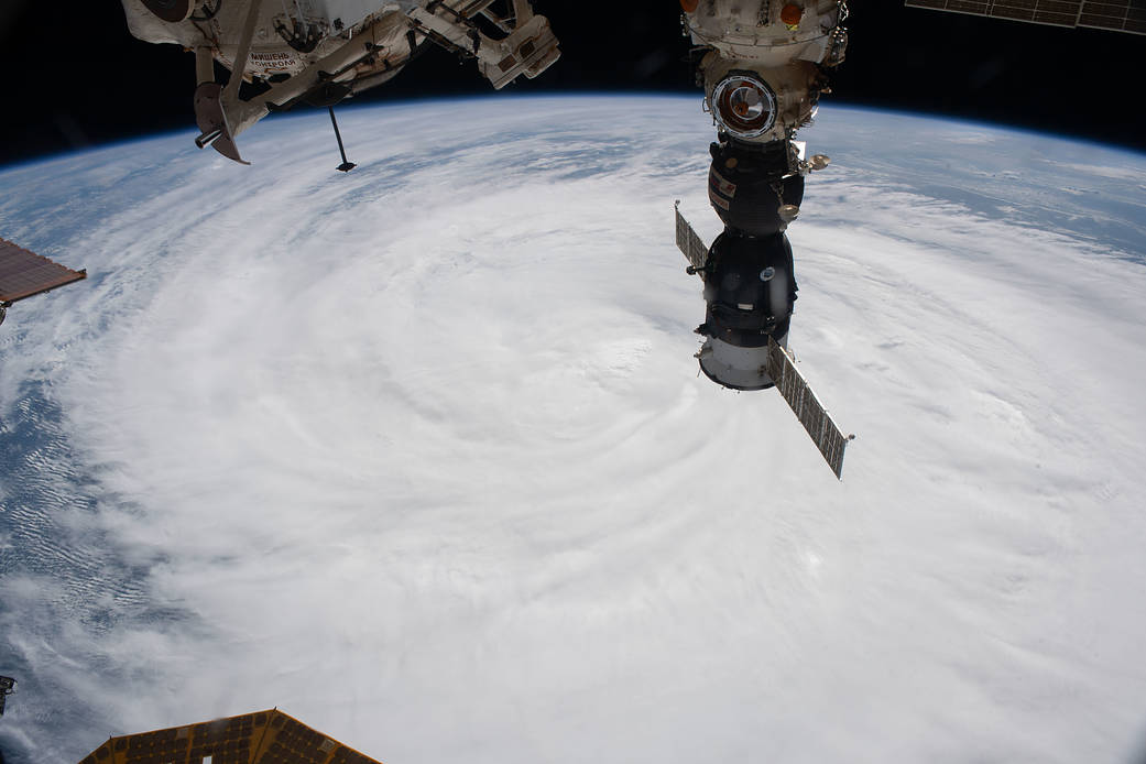 Typhoon Mindulle just off the Pacific coast of Japan