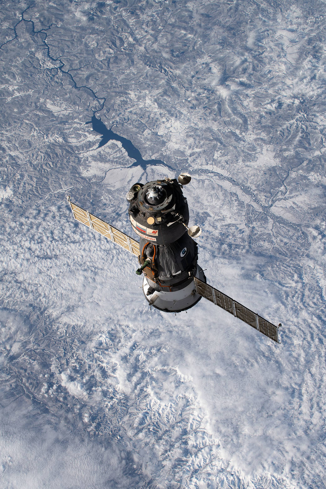 The Soyuz MS-18 crew ship undocks from the space station