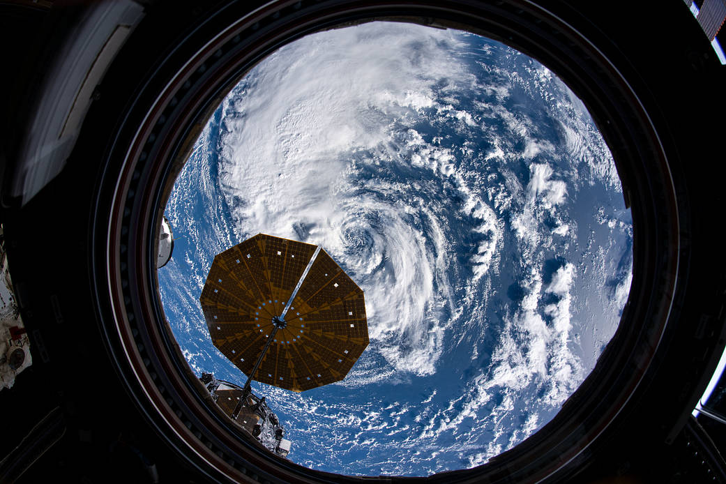 Tropical storm Wanda is pictured above the north Atlantic Ocean