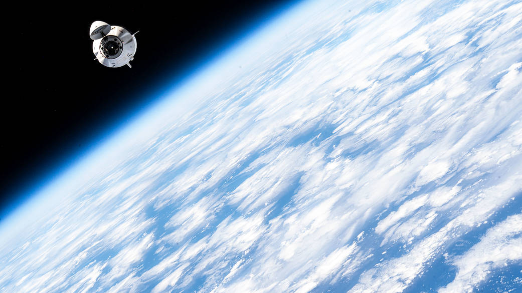 The SpaceX Crew Dragon Endeavour departs the space station