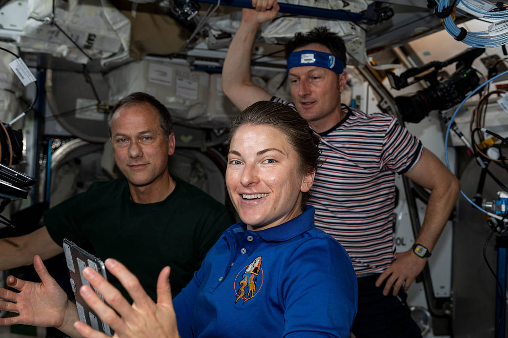 Flight Engineers Thomas Marshburn, Kayla Barron and Matthias Maurer