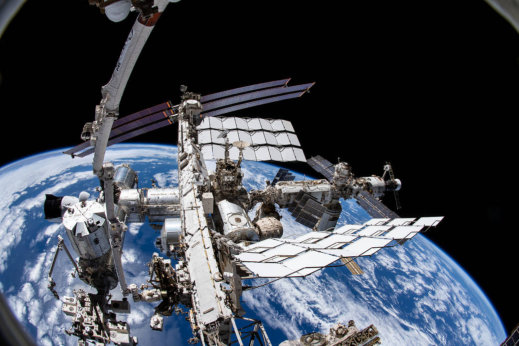 View from NASA spacewalker Thomas Marshburn's camera