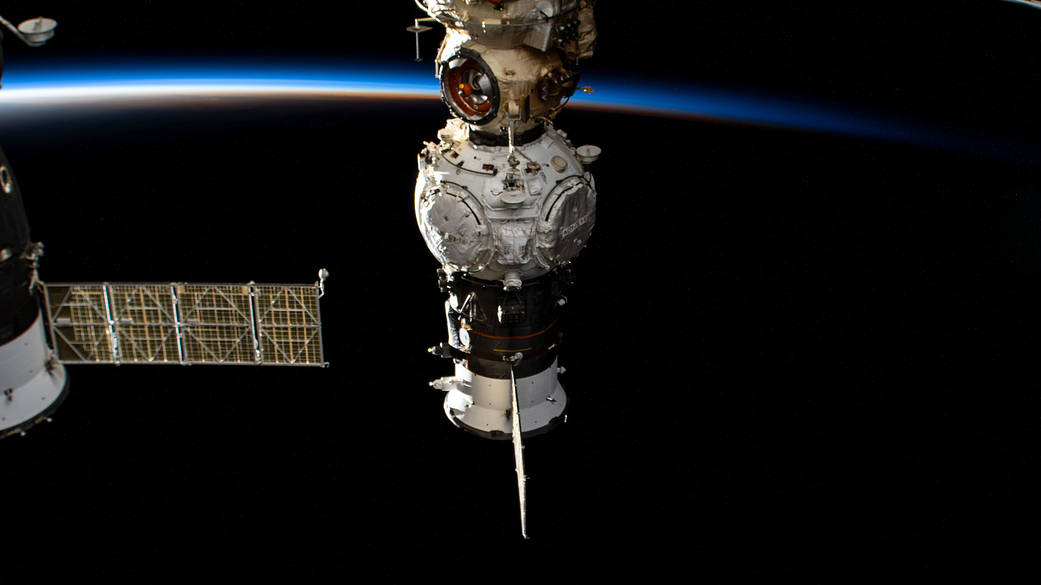 Russia's Prichal docking module attached to the Progress delivery vehicle