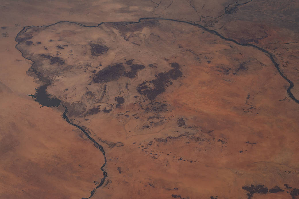 The Merowe Reservoir on the river Nile