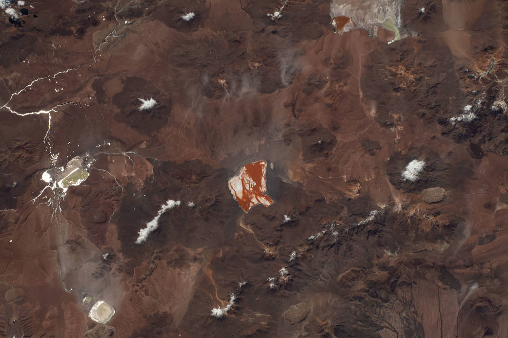 Laguna Capina and Laguna Colorada in the Andes