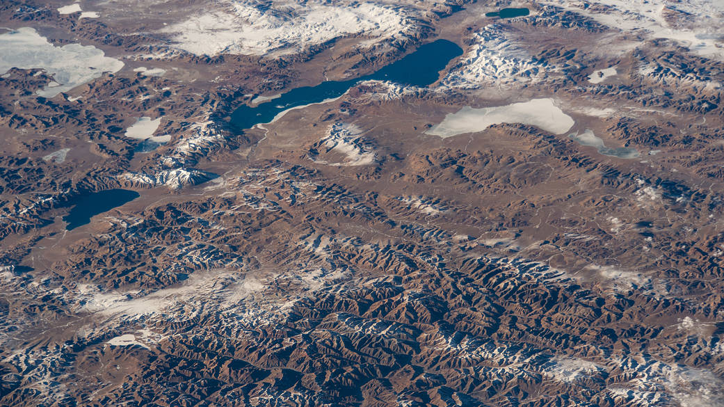 Lakes in southern China just north of the Himalayas