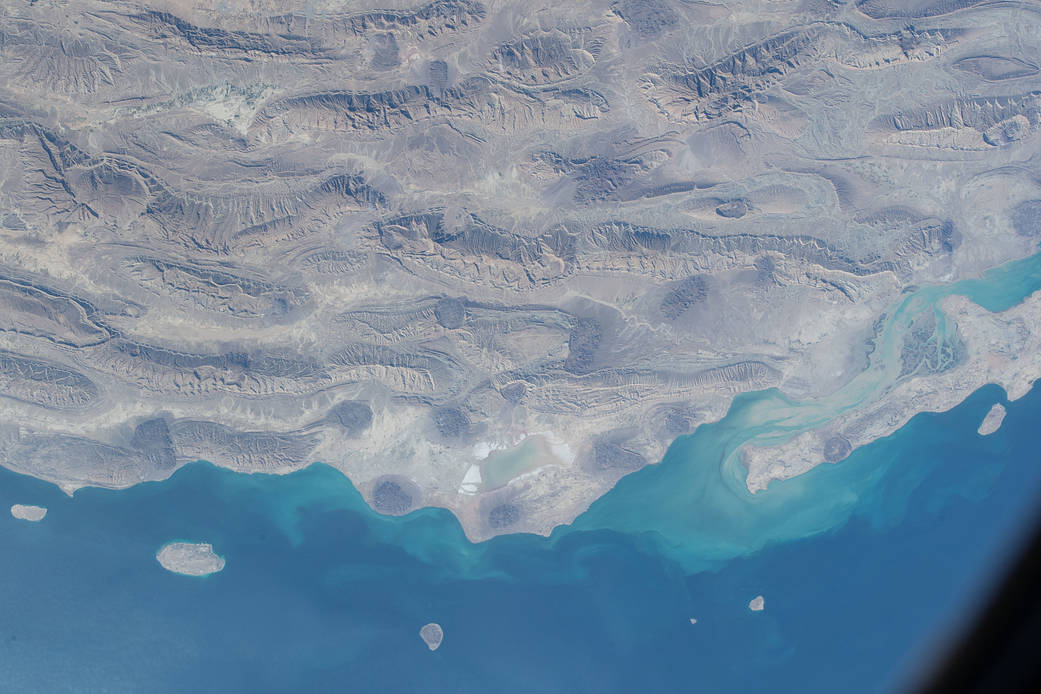 The semi-desert, southern coast of Iran on the Persian Gulf