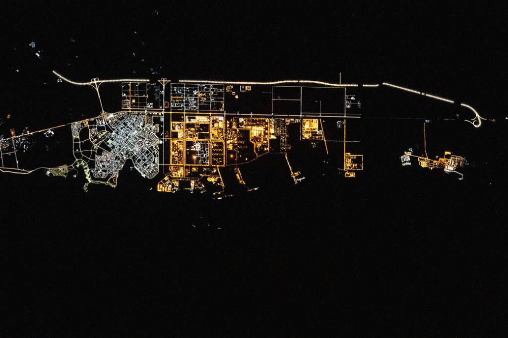 The city lights of Yanbu, Saudi Arabia