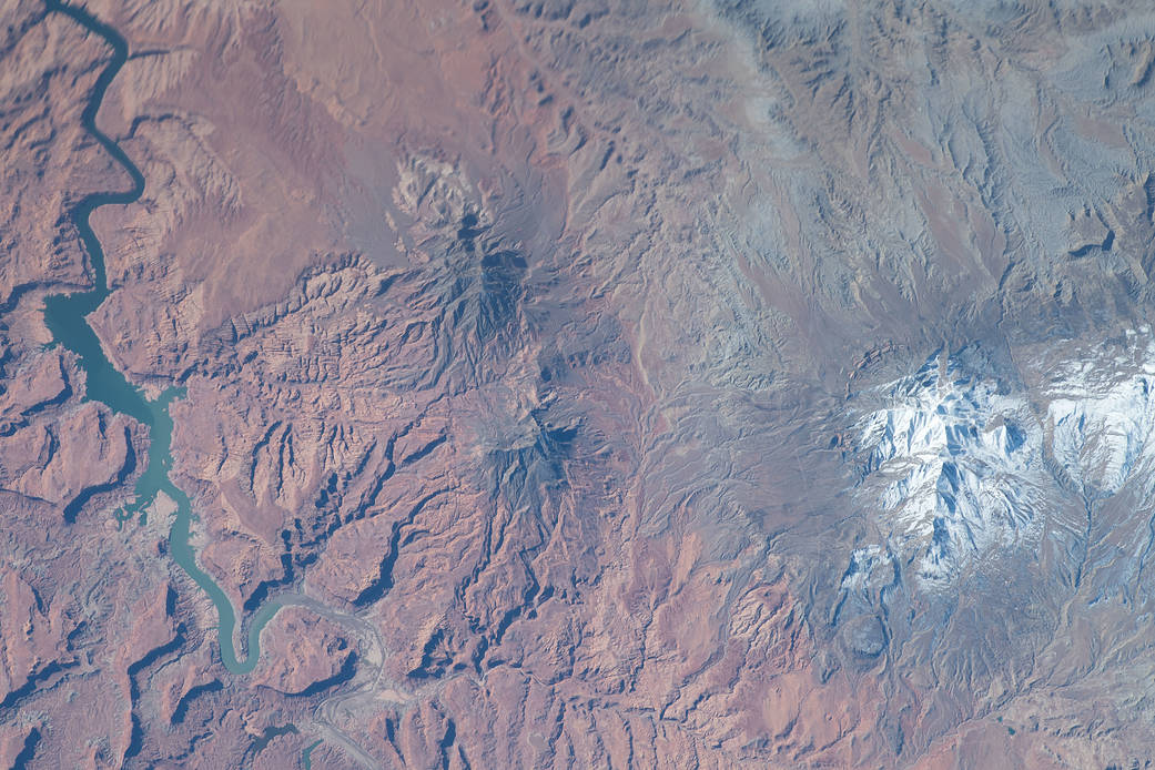 Lake Powell with Mount Ellsworth and Mount Holmes