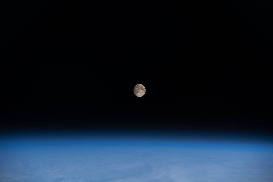 The waxing gibbous Moon above southwest Kazakhstan