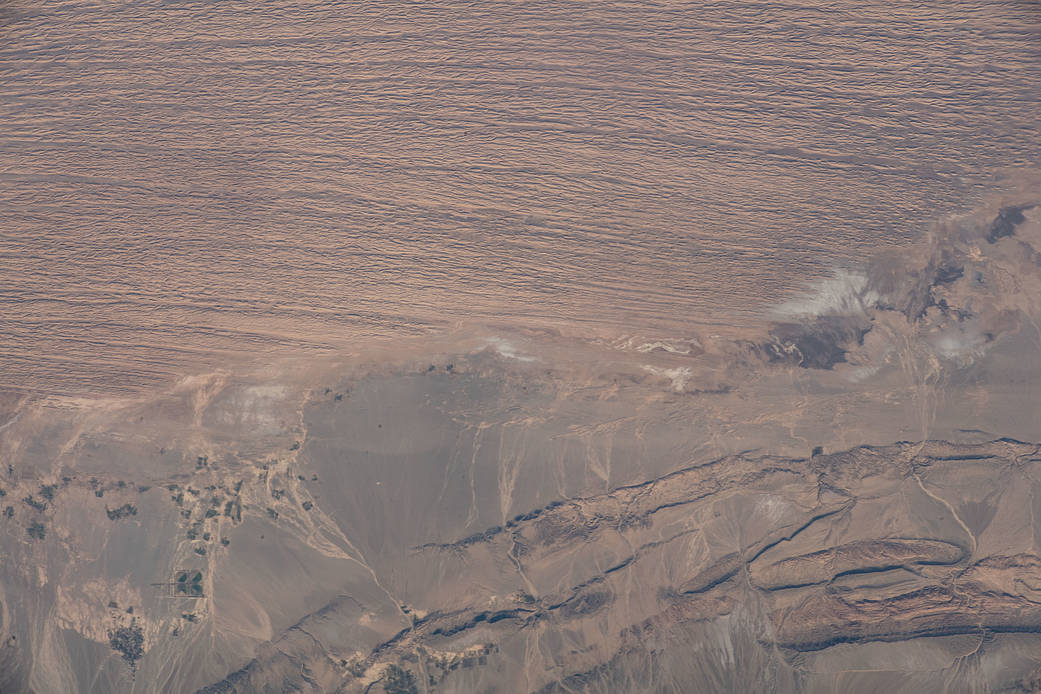 The hot and arid desert geography in central Iran
