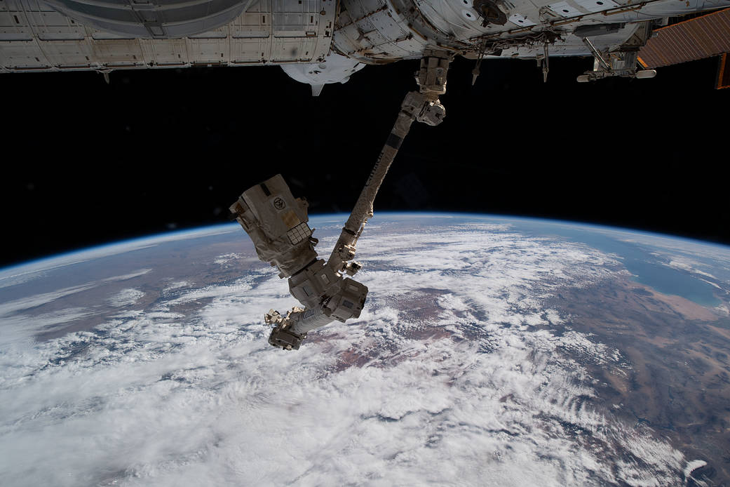 The International Space Station's Canadarm2 robotic arm