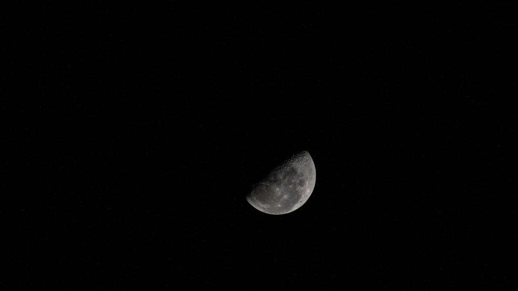 The Last Quarter Moon pictured from the International Space Station