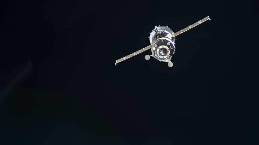 The Soyuz MS-19 crew ship departs the International Space Station