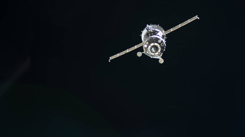 The Soyuz MS-19 crew ship departs the International Space Station