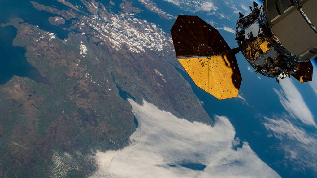 The International Space Station orbits above England
