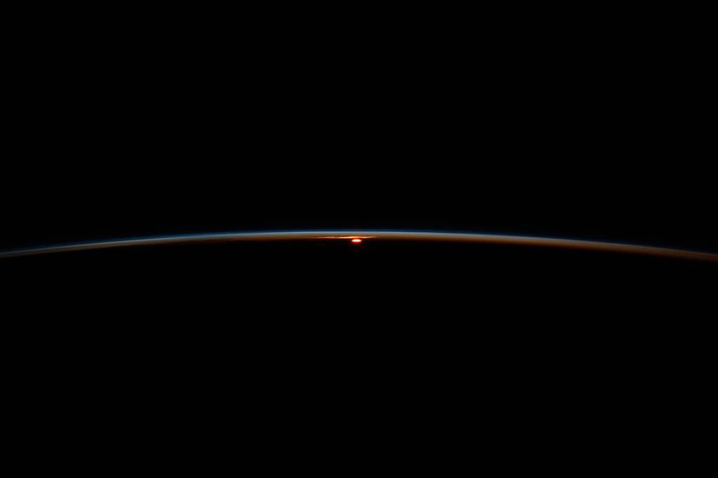 An orbital sunset above the Atlantic Ocean off the coast of South Africa