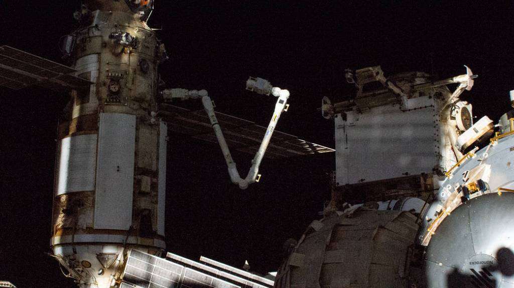 The European robotic arm attached to the Nauka module
