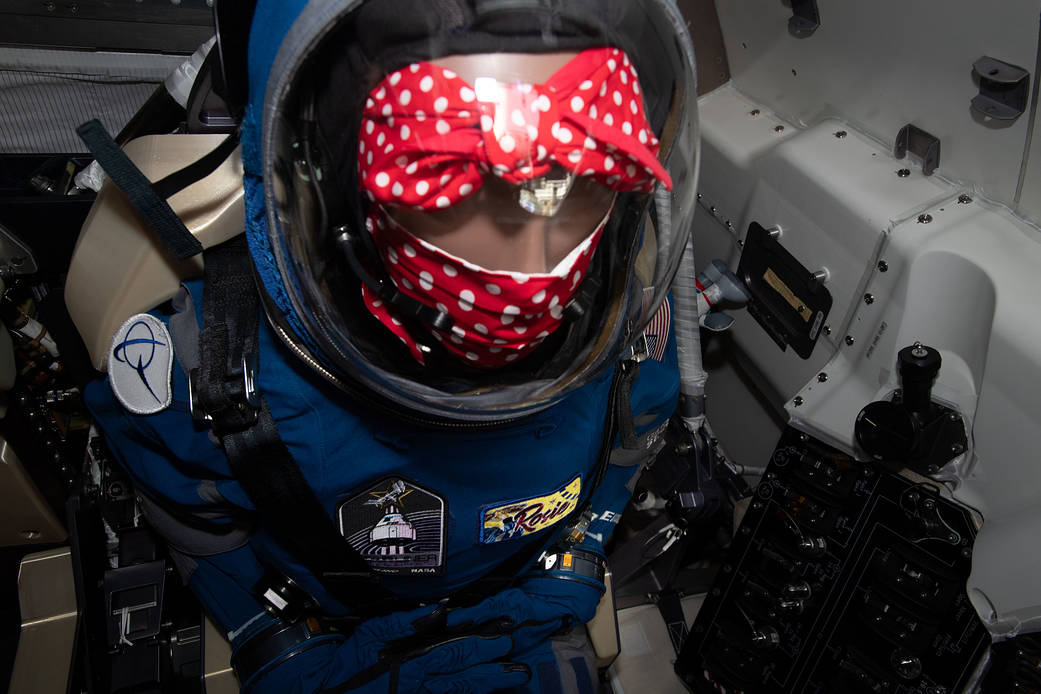 Rosie the Rocketeer is pictured in Boeing's Starliner crew ship