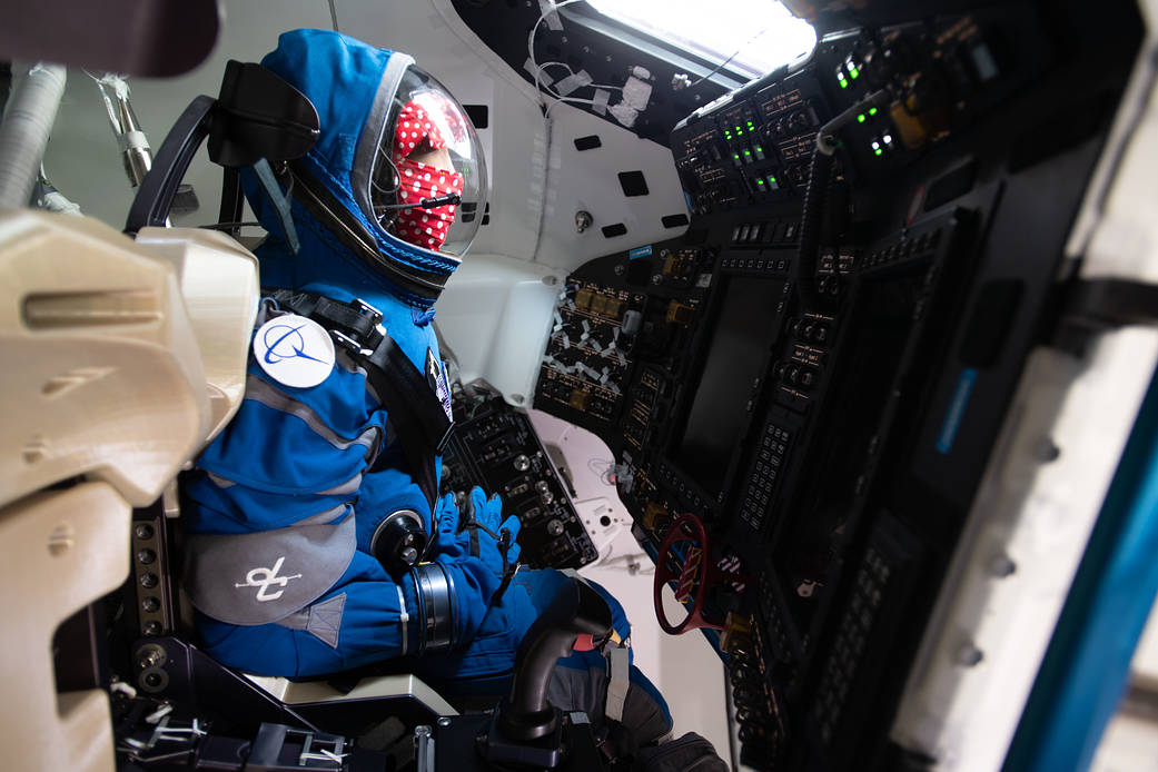Rosie the Rocketeer is pictured in Boeing's Starliner crew ship