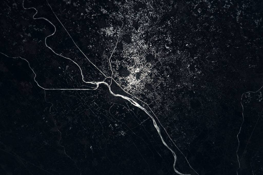 The Damietta Branch of the Nile River splits into canals