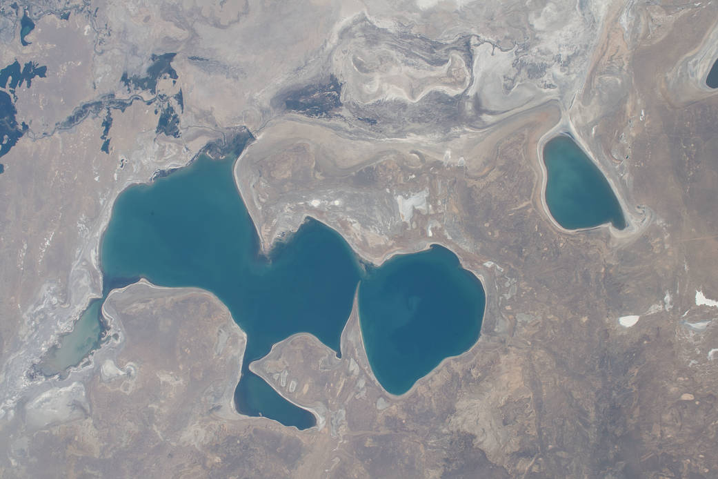 The North Aral Sea and Barsakelmes Lake in Kazakhstan
