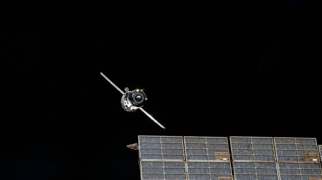 The ISS Progress 79 resupply ship departs the space station