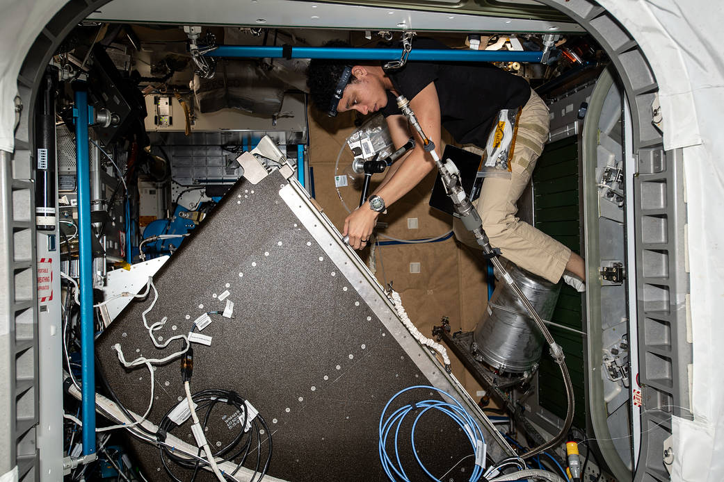Astronaut Jessica Watkins services life support components