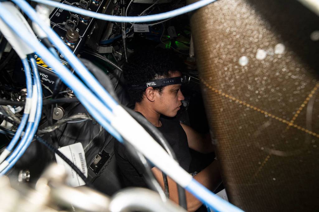 Astronaut Jessica Watkins performs orbital maintenance