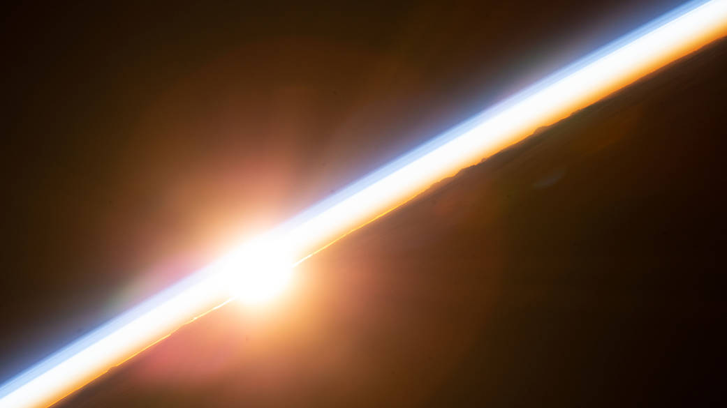 An orbital sunset above the south Pacific Ocean