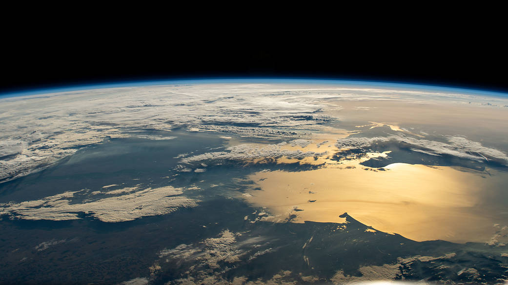 Sun glint on the Caspian Sea
