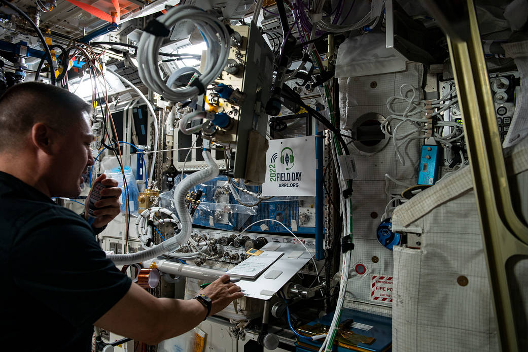 Astronaut Kjell Lindgren participates in a ham radio session