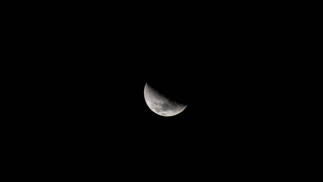 The First Quarter Moon above the Indian Ocean