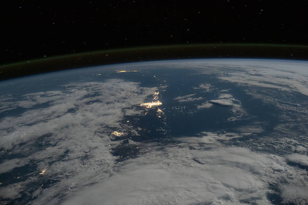 The city lights along Australia's southeast coast