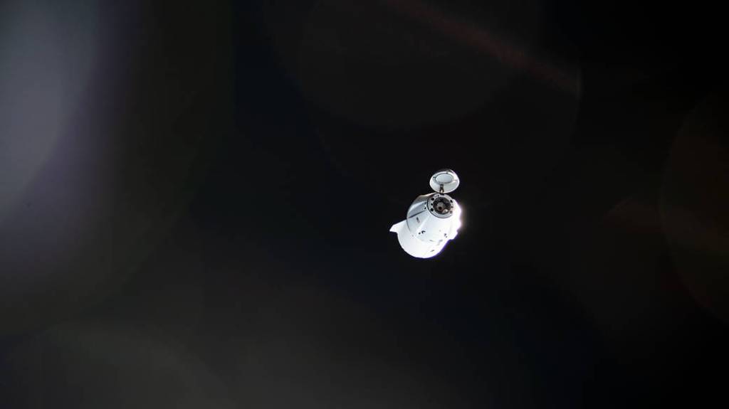 The SpaceX Dragon resupply ship departs the space station