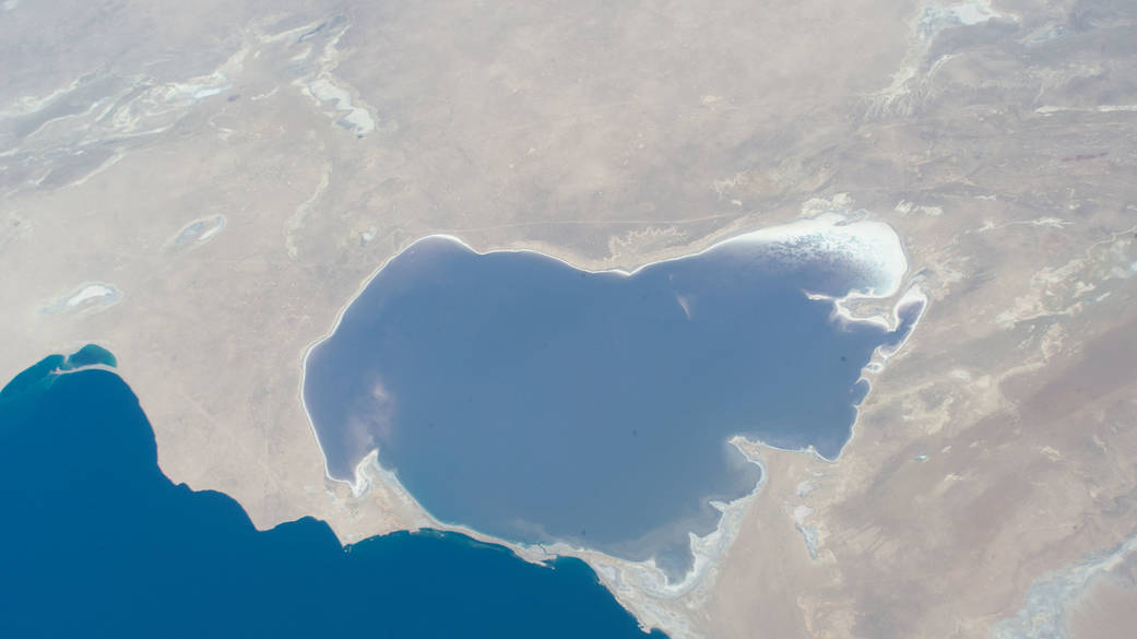 The Garabogazköl Basin on the eastern coast of the Caspian Sea