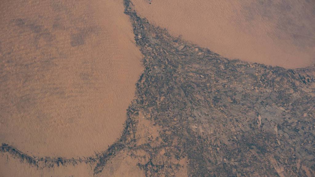 The Karakum Desert oasis in Turkmenistan