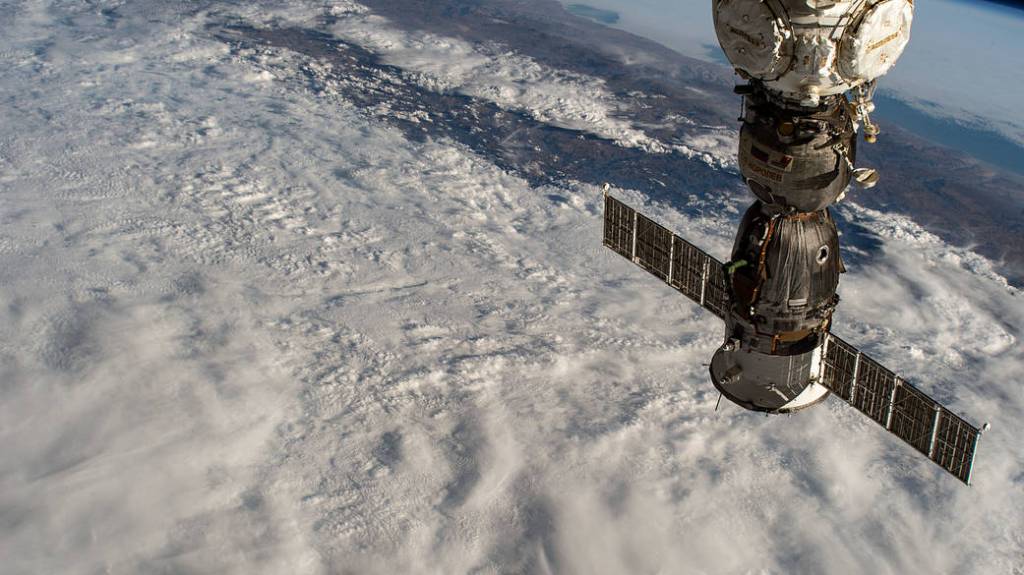 The Soyuz MS-21 crew ship is docked to the Prichal module