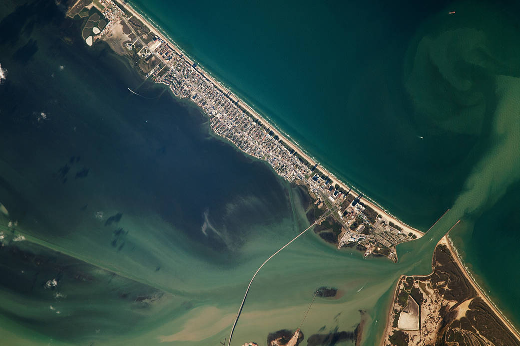 A view of South Padre Island from the ISS.