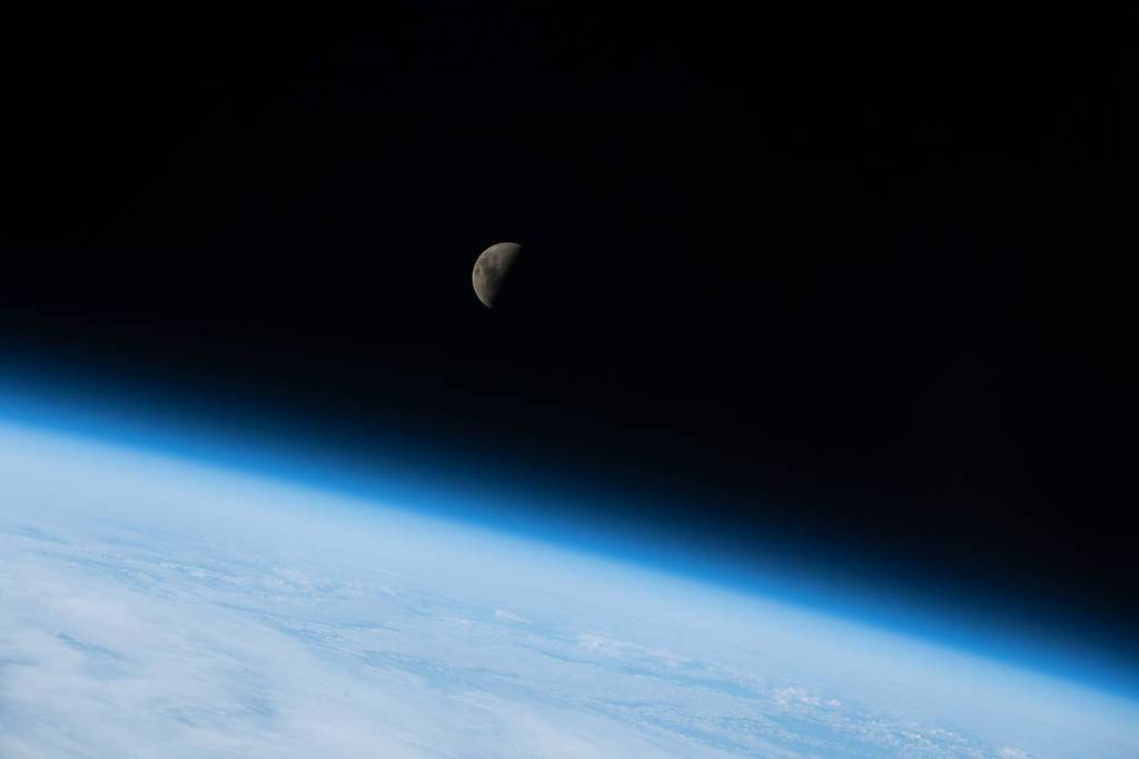 The First Quarter Moon above the Indian Ocean