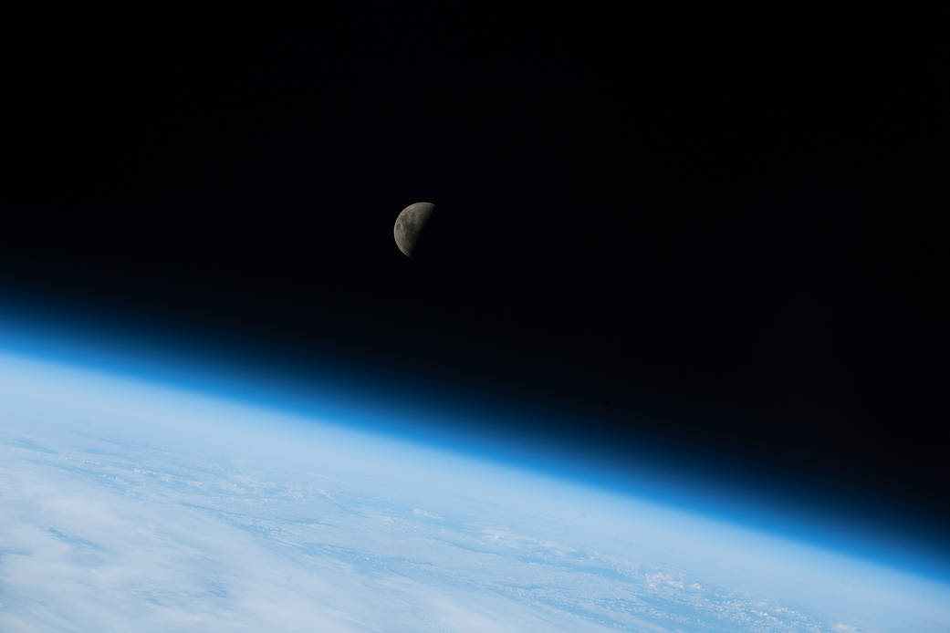 The First Quarter Moon above the Indian Ocean