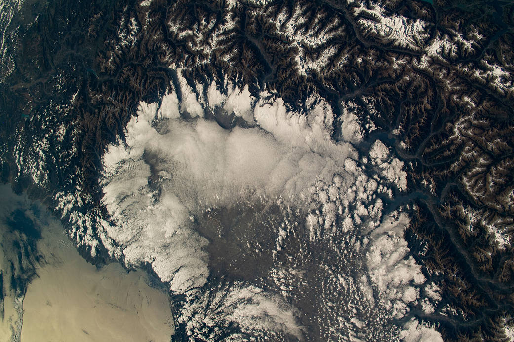Northern Italy's cloud-covered Po Valley region