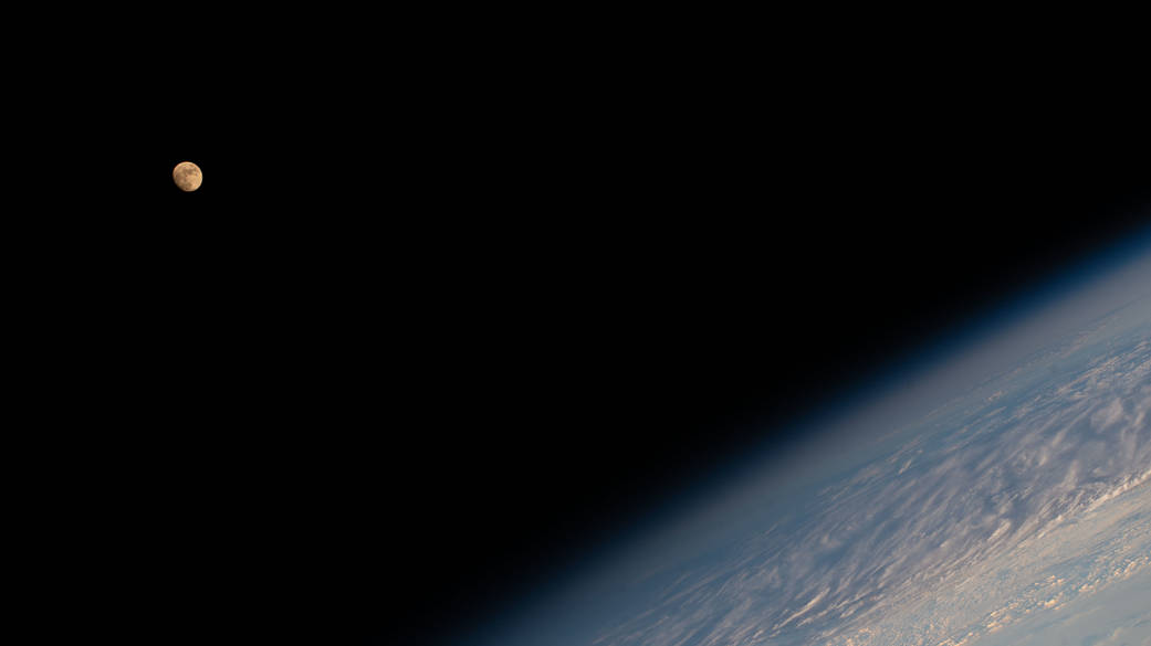 The waxing gibbous Moon above eastern Canada