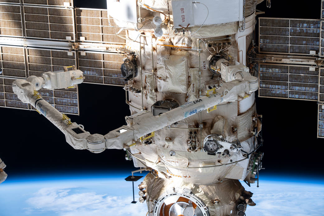 The European robotic arm attached to the Nauka module