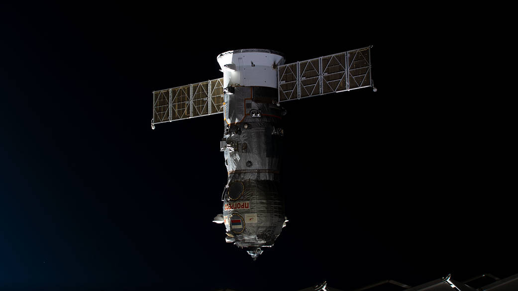 The ISS Progress 80 cargo craft undocks from the space station