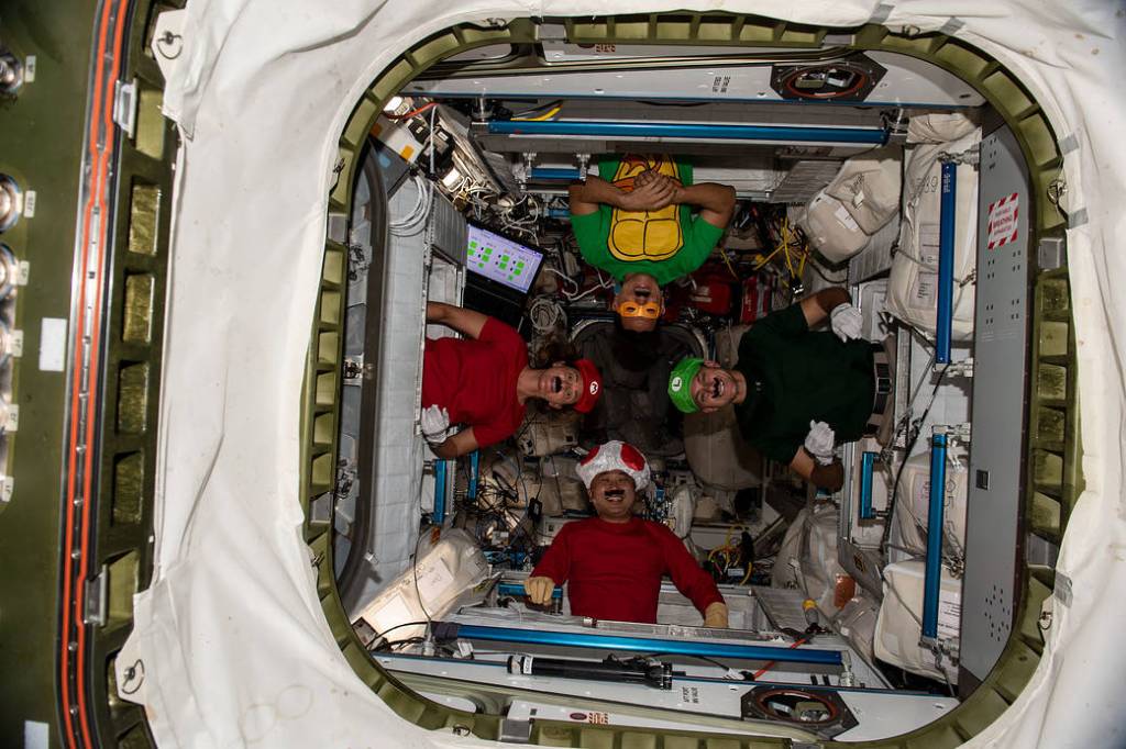 Four Expedition 68 Flight Engineers celebrate Halloween