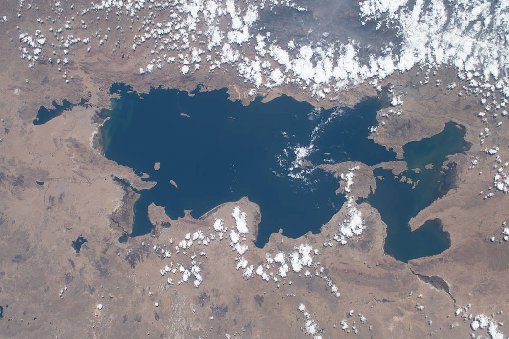 Lake Titicaca in the Andes Mountains